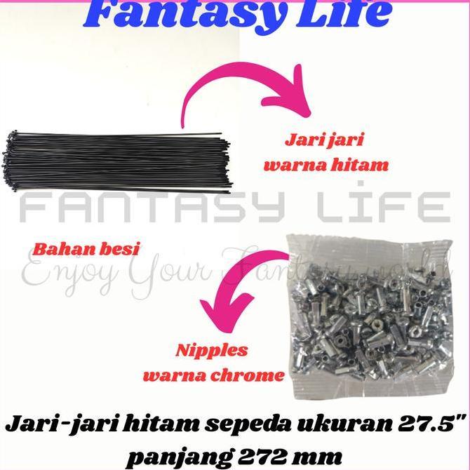 Promo Fantasy Jari jari sepeda 27.5 warna HITAM spoke harga untuk @36 PCS panjang 272 mm sepeda MTB 
