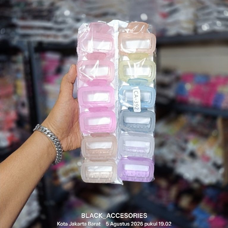 ISI 12 PCS JEPIT RAMBUT JEDAI MODEL KOTAK SUGUS GLOSSY 6,5 CM IMPORT