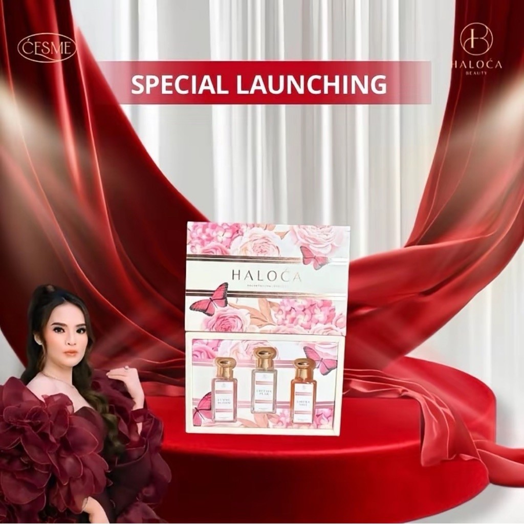 Set Parfum Haloca Beauty Floral 3pcs Kemasan Hadiah