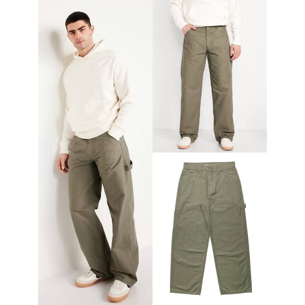 OLD NAVY CARPENTER VINTAGE BAGGY PANTS (OLIVE)