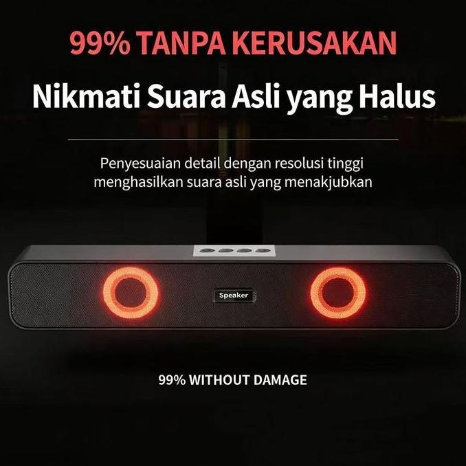 Speaker E91 TV PC Soundbar Wired/Wireless Bluetooth Stereo RGB Colorful lights Subwoofer Bar Speaker