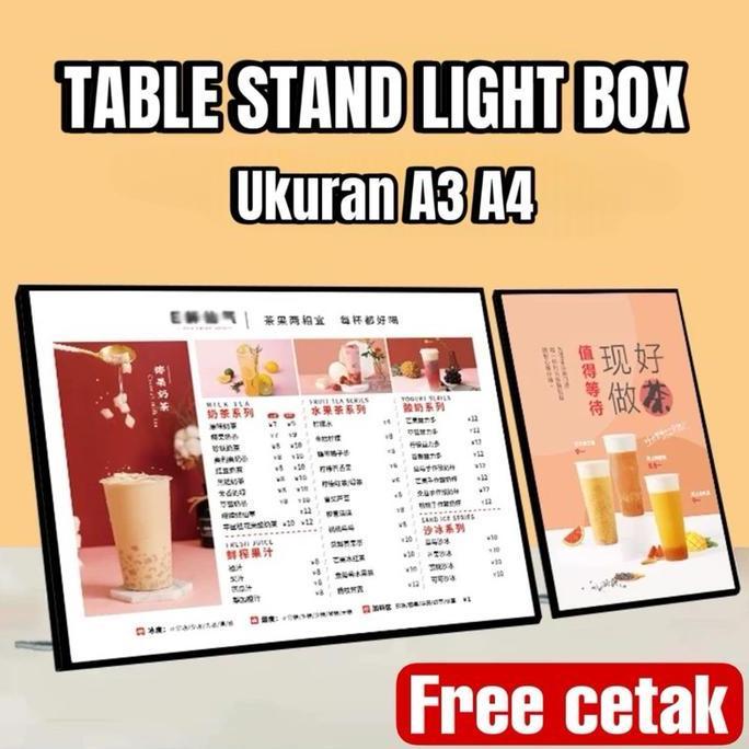 LED Table Stand Light Box/ Light Box Menu /Daftar Menu/Slim Light Box/ Light Box Table Menu Display