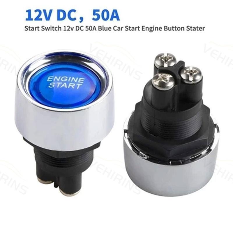 Saklar Tombol Start Led 50A12V Universal Untuk Mobil Pengganti Starter Engine Keyless Led Switch On 