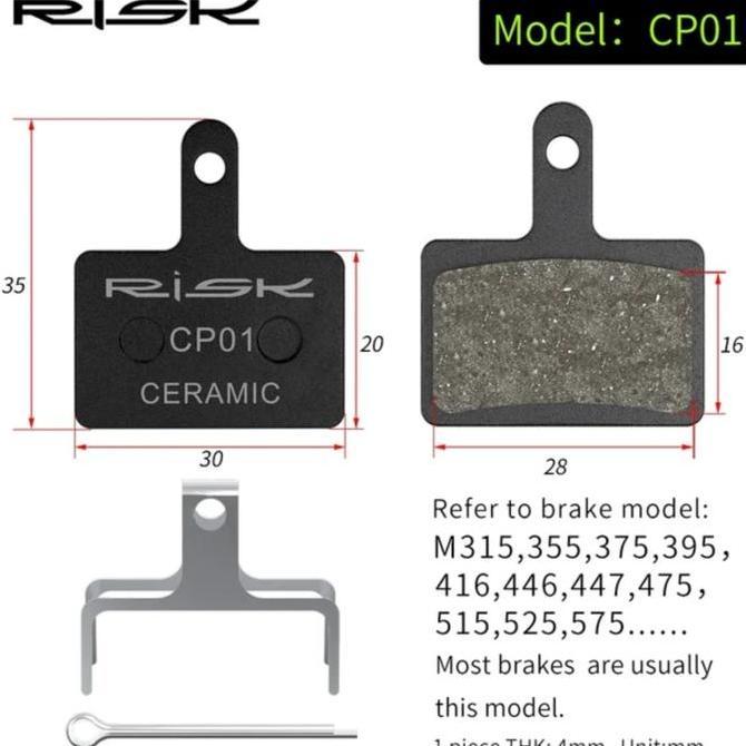 Promo Risk Kampas Rem Ceramic Sepeda Brake Pad Shimano Mt200 Mt400 Mt500 Cod