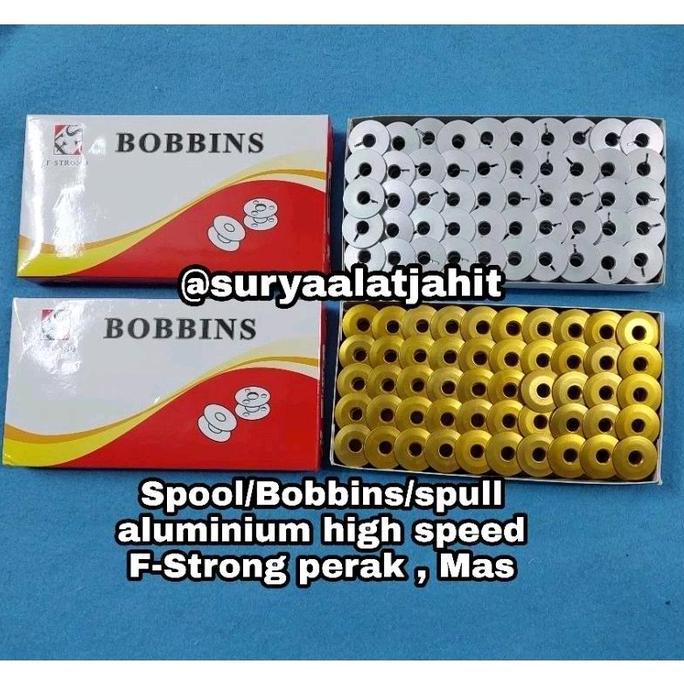 TERBARU - Spool Aluminium HS F-Strong Perak|Mas|Wrn @100pcs =rp.150.000| 1kotak