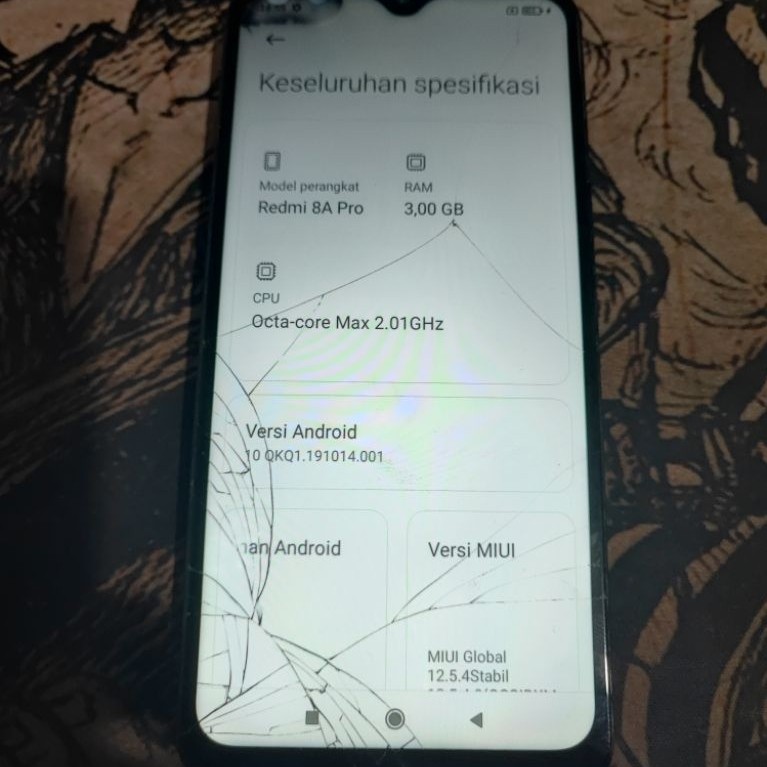 Mesin Redmi 8a pro 3/32 unit minus no sinyal saja