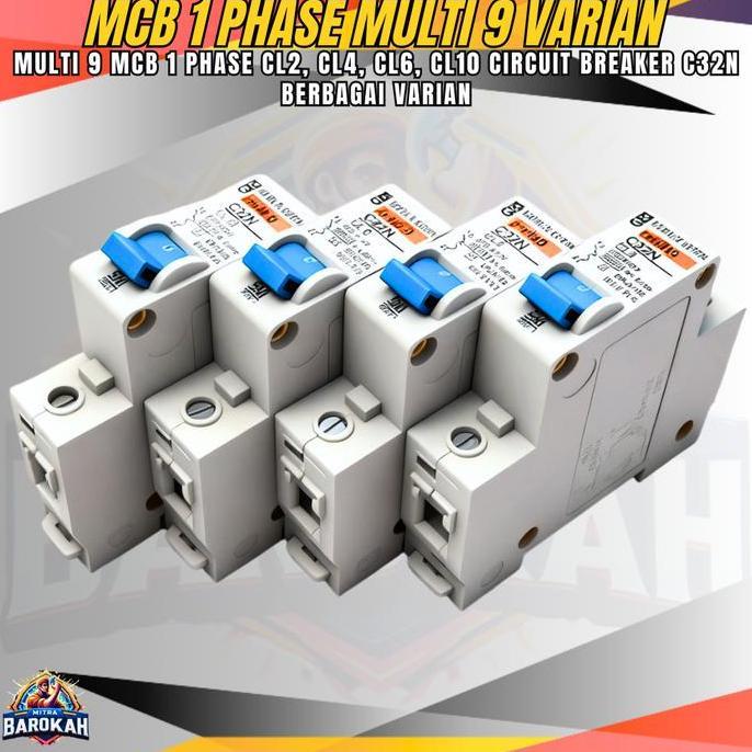 MCB MERLIN GERLIN MULTI9 C32N MINIATURE CIRCUIT BREAKER TERSEDIA VARIAN MCB 1P 2A / 1P 4A / 1P 6A / 