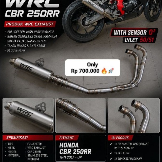 Knalpot fullsystem WRC CBR 250RR (second)