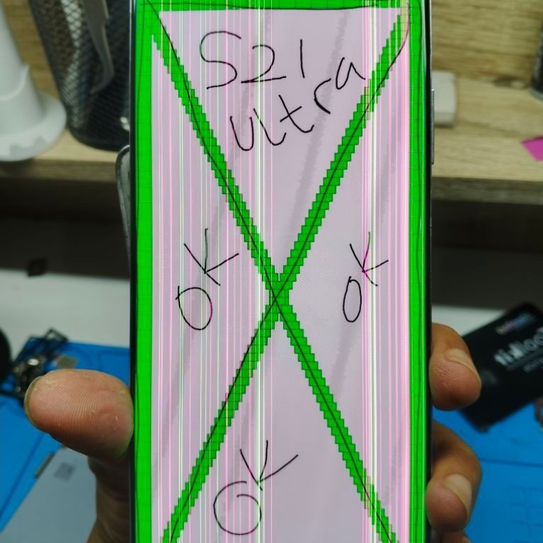 LCD CABUTAN ORIGINAL SAMSUNG S21 ULTRA MINUS GARIS