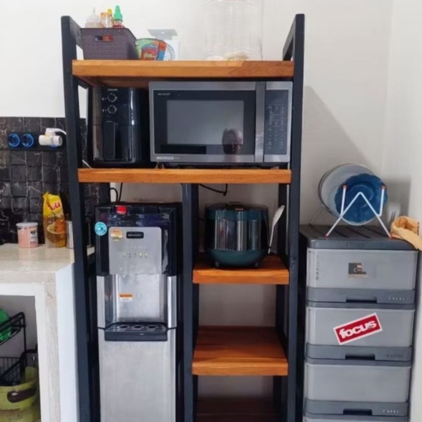 rak dispenser rak microwave rak Magicom rak oven kayu kuat