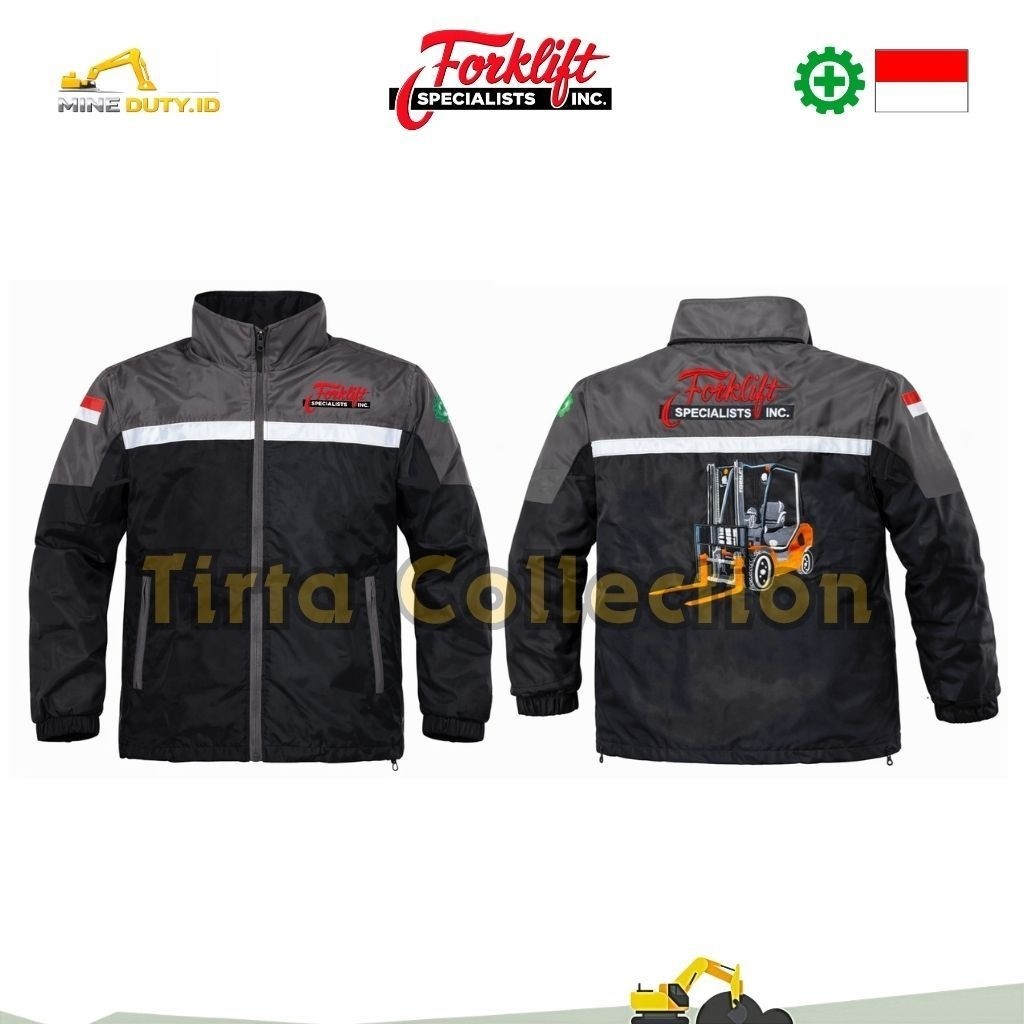 JAKET SAFETY TASLAN PREMIUM FORKLIFT - BORDIR ALAT BERAT