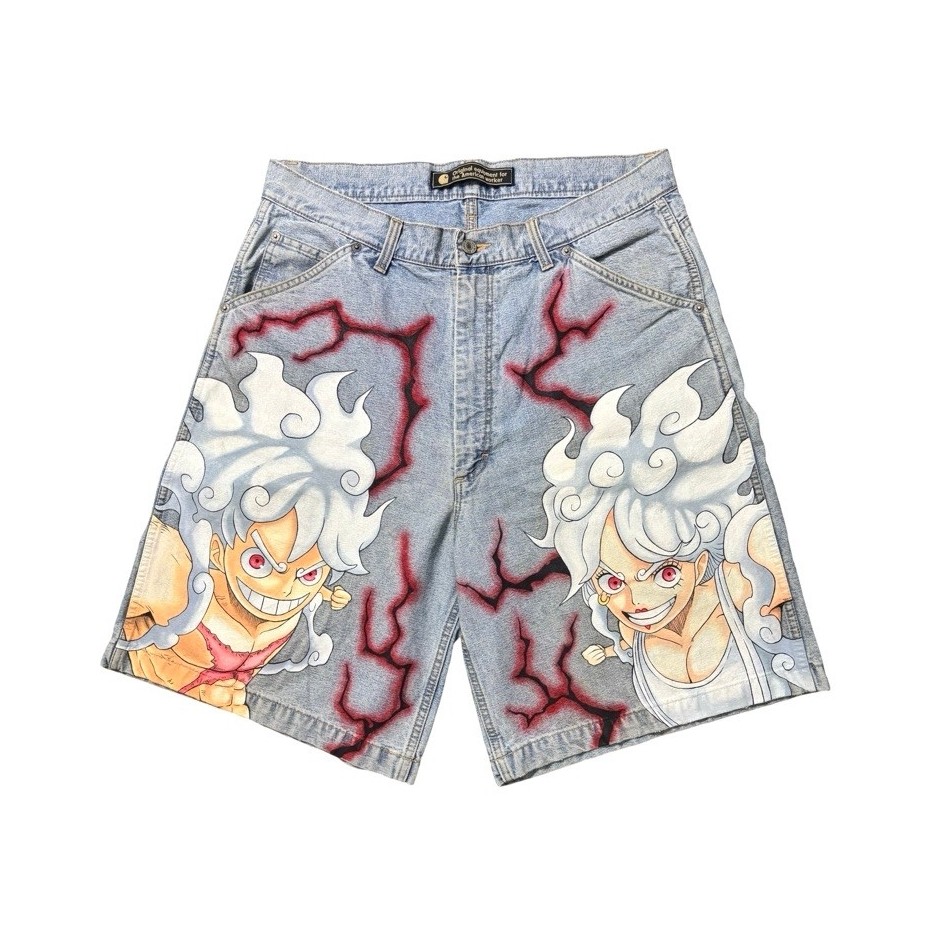 80’s VINTAGE CARHARTT JORTS CERTIFIED CUSTOM HAND PAINTED ONE PIECE ANIME