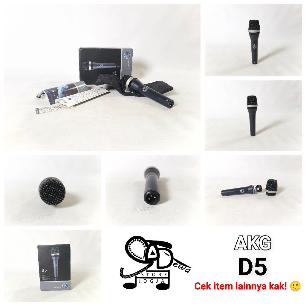 AKG D5 DYNAMIC MICROPHONE MIC DINAMIK SUPERCARDIOID bekas 2nd preloved second seken