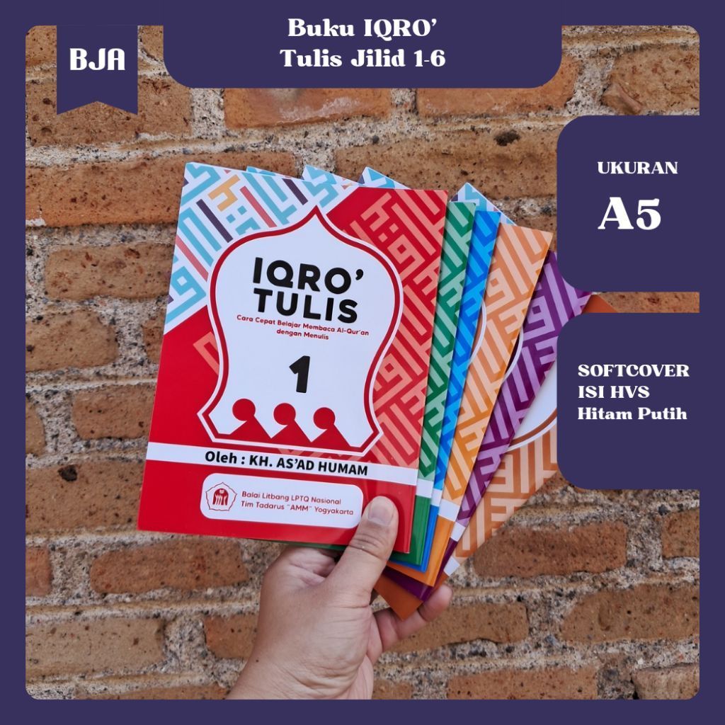 Buku Belajar Menulis Hijaiyah / IQRO' TULIS 1-6 Ukuran A5