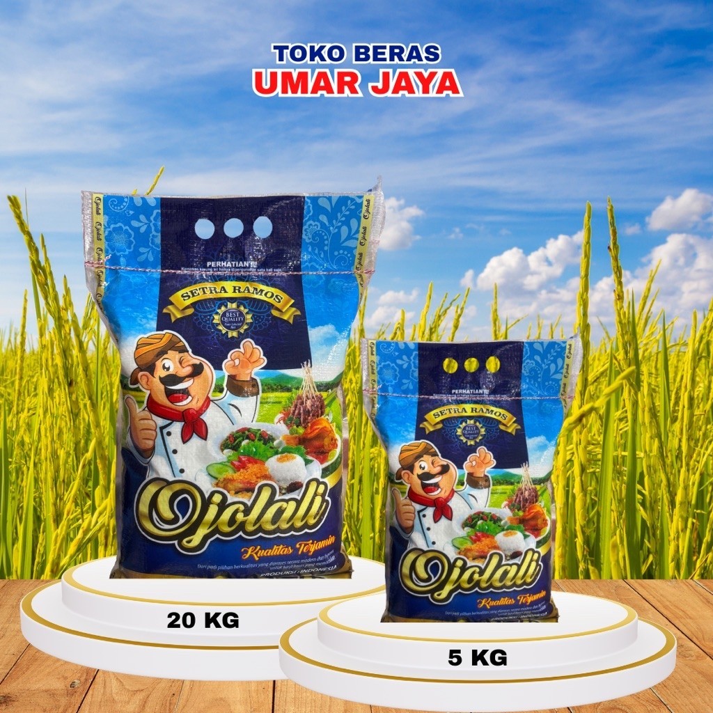 beras OJOLALI kemasan 5kg 20kg nasi enak pulen berkualitas putih alami