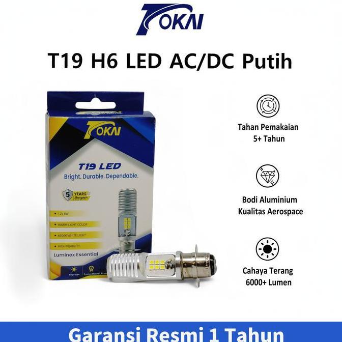 ARTHIONE Lampu LED Depan T19 H6 H6 Motor Tokai Cahaya Putih 12V 6500K Terang