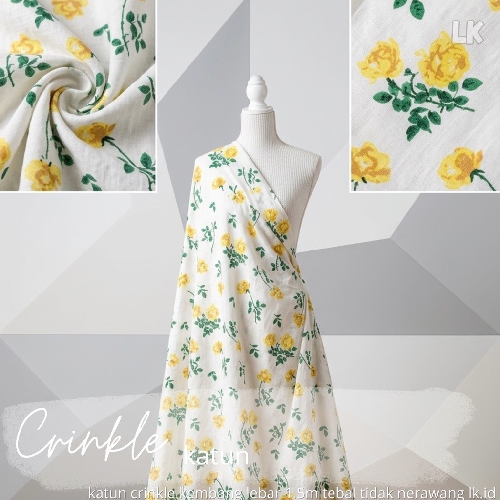 VARIASI >>> Kain katun paris crinkle - katun crinkle motif - kain crinkle - kain katun crinkle - cri