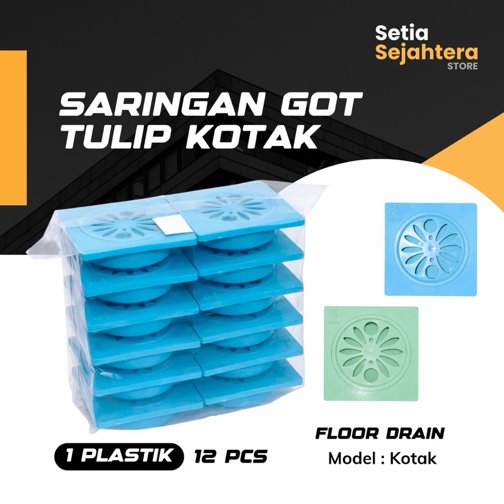 TULIP Afur Saringan Got Kamar Mandi KOTAK Avur Floor Drain - 1 PLASTIK 12 pcs