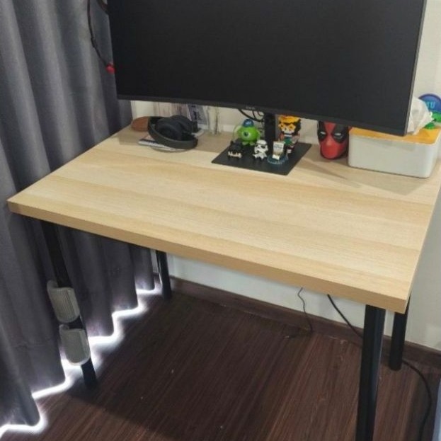 Meja kerja IKEA  ADILS/LINNMON 100x60cm. Warna coklat muda, kaki hitam.