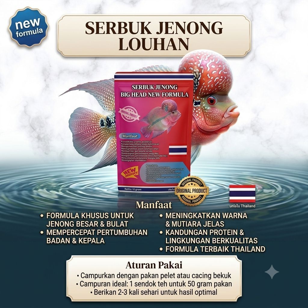 Serbuk jenong ikan louhan/serbuk jenong boom head/serbuk jenong louhan