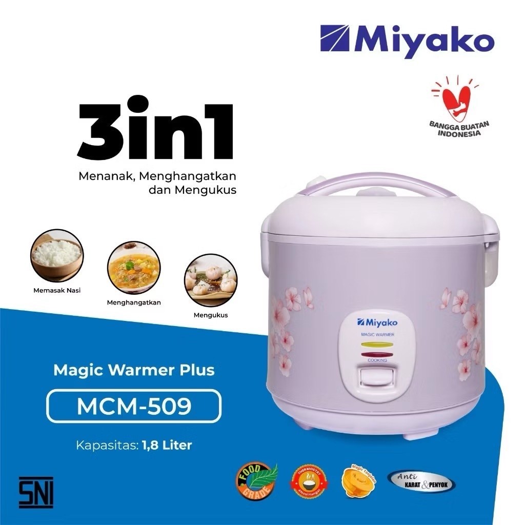 MAGIC COM MIYAKO 509 1.8LITER | RICE COOKER MIYAKO 1.8 LITER