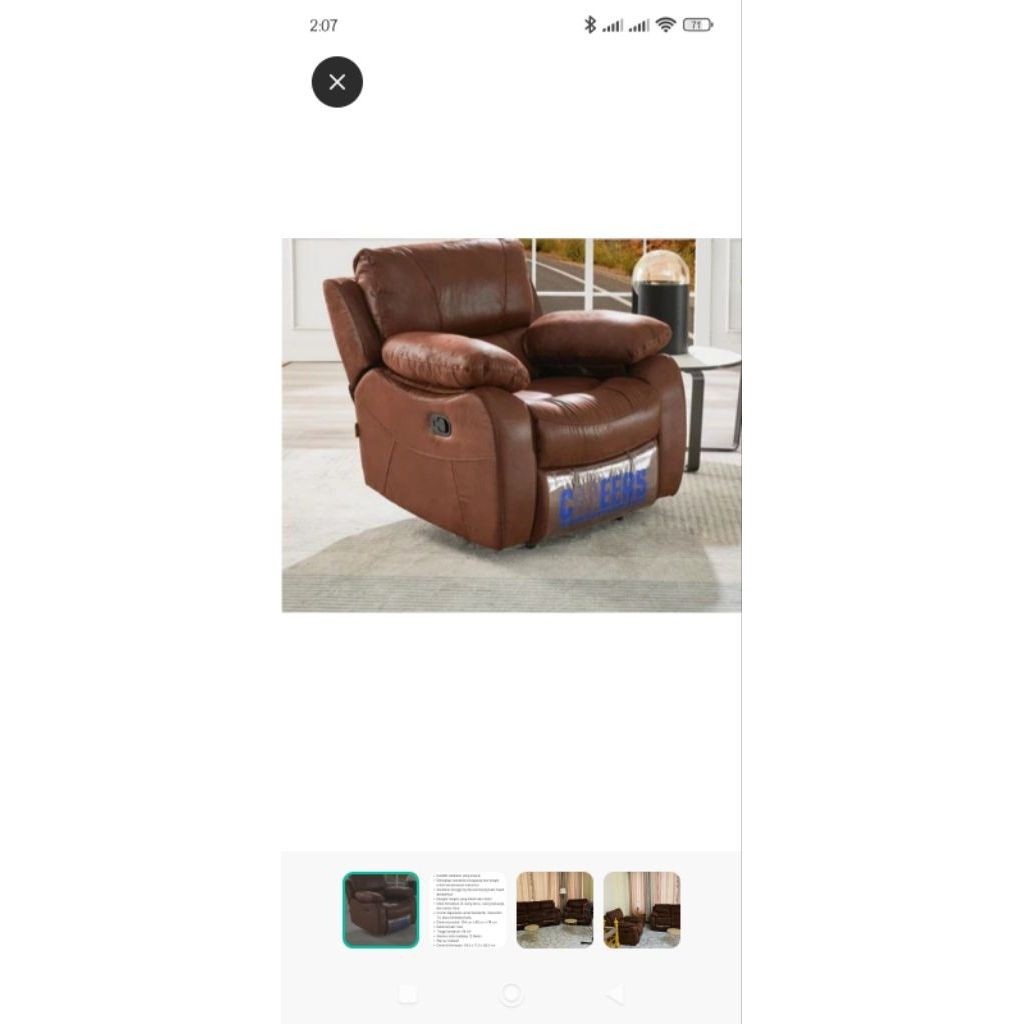 Sofa Reclainer Brown Cheers