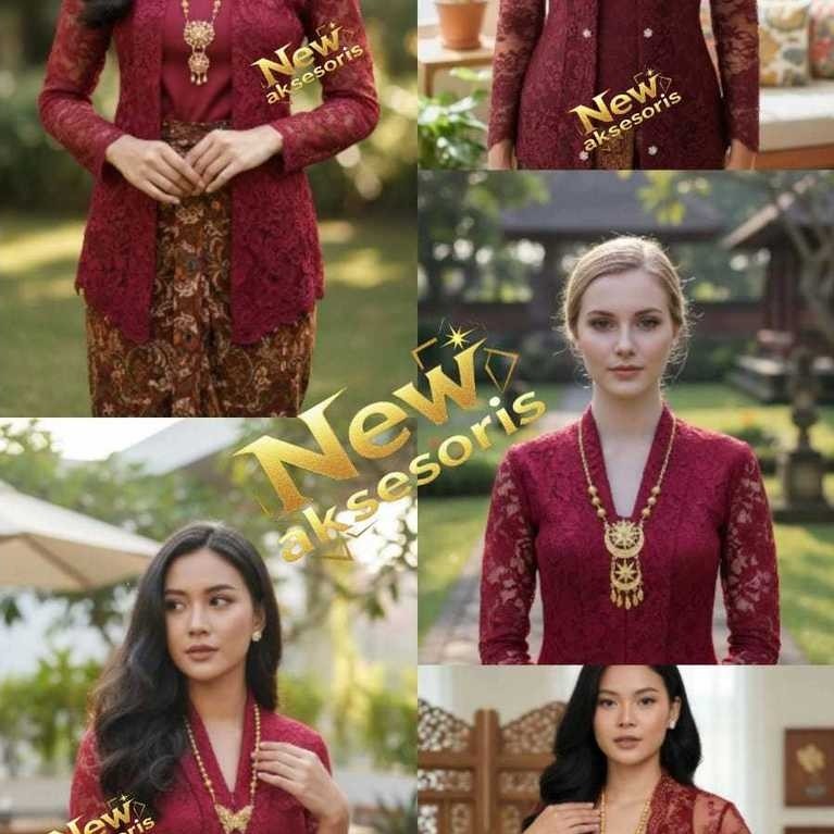 Kalung Kebaya Kutubaru Etnik Mewah  Aksesoris Adat Bugis Makasar Bali Pin Baju bodo Modern
