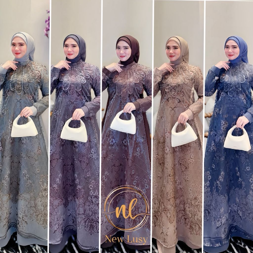 Aurelia new lusy Viola dress by new lusy gamis terbaru new lusy ready stok gamis viral