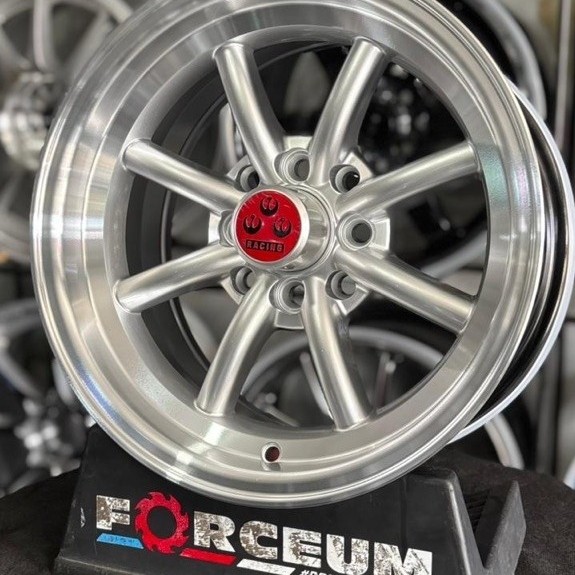 velg watanabe r14 silver lip polish pcd 4x100/114 kondisi baru
