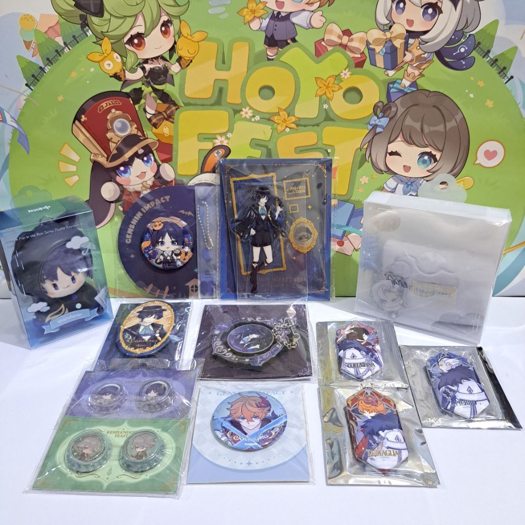 Genshin Merchandise Official Boneka Wanderer, Akrilik Wanderer, Dompet Meuvillette, pin Wanderer, dl