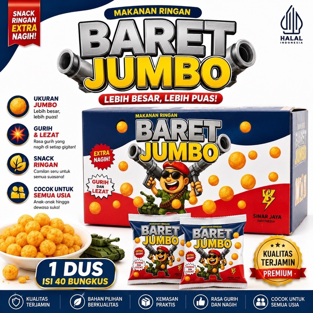 1 Dus CIKI Baret Jumbo Ciki Berhadiah Isi 40 Bungkus