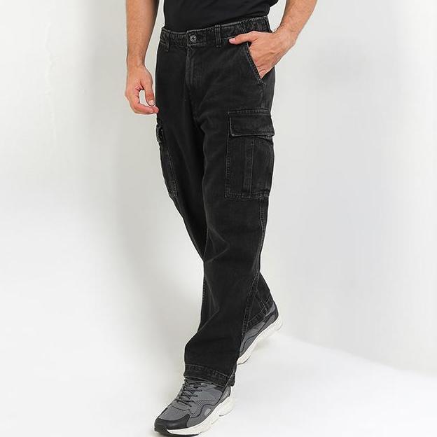 Hush Puppies Celana Jeans Cargo Pria PL ZOLA Black MF29608BLK VSD