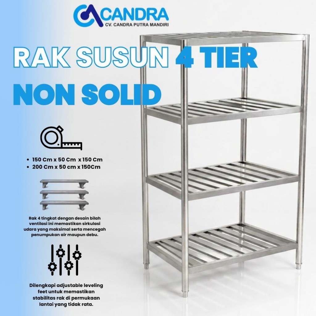 Rak Non Solid 4 Tier Stainless Steel / Rak Non Solid 4 tier Stainless Steel