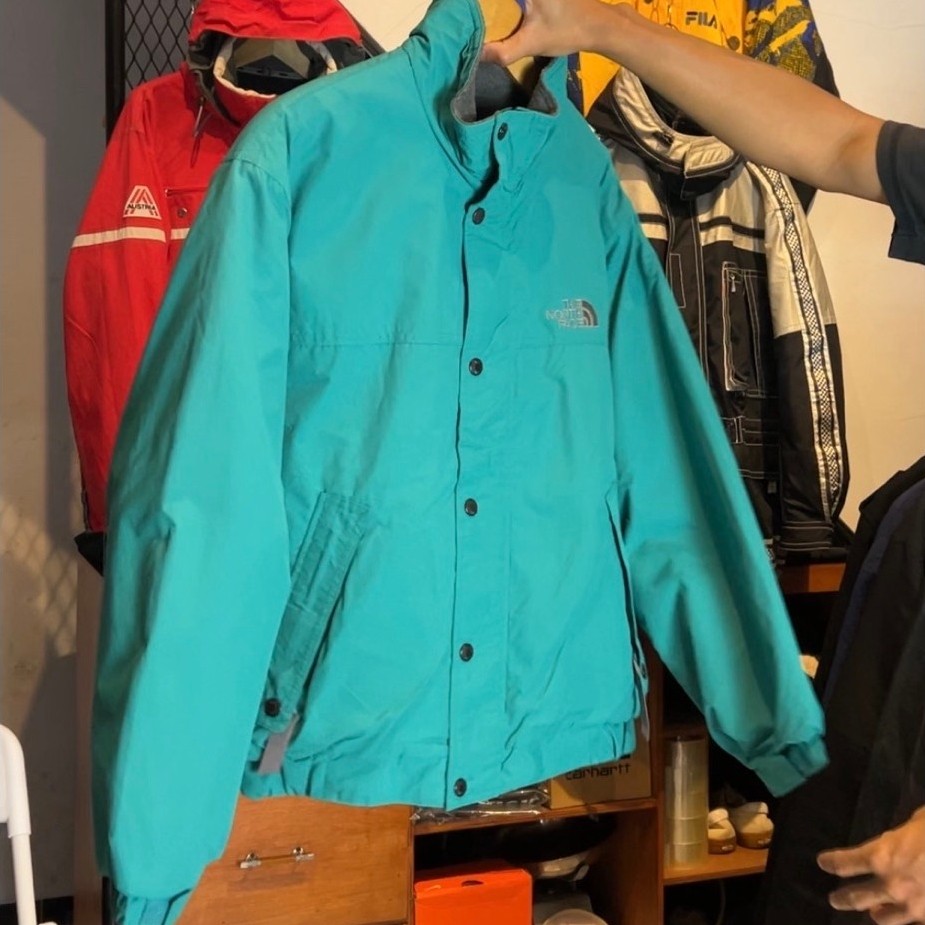 jacket  pria tnf hijau toska vintage