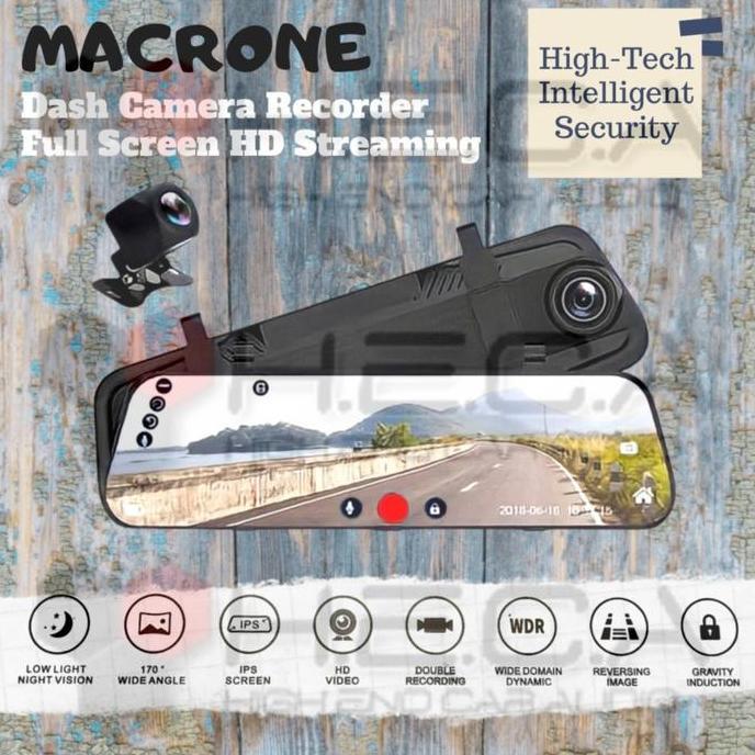 Wexx- Macrone Dvr Kaca Spion Tengah Recorder Dashcam Cctv Mobil Rear Camera