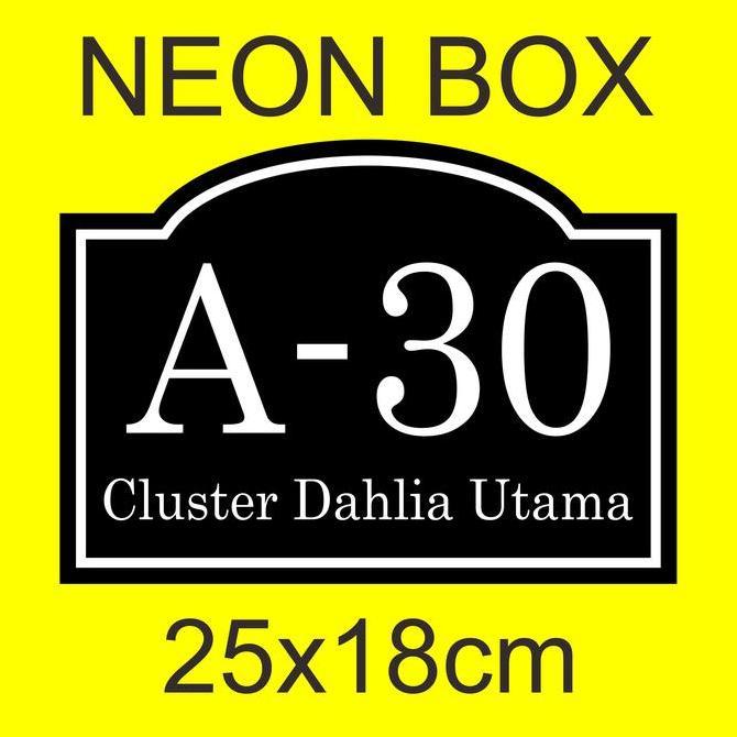 Nomor Rumah LED Neon Box Lampu Custom Nomer Rumah