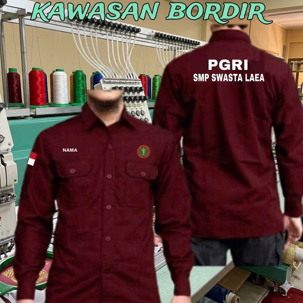 Terbaru Custom kemeja PGRI seragam PGRI baju PGRI pdh PGRI bisa custom sesuai nama sekolah anda full
