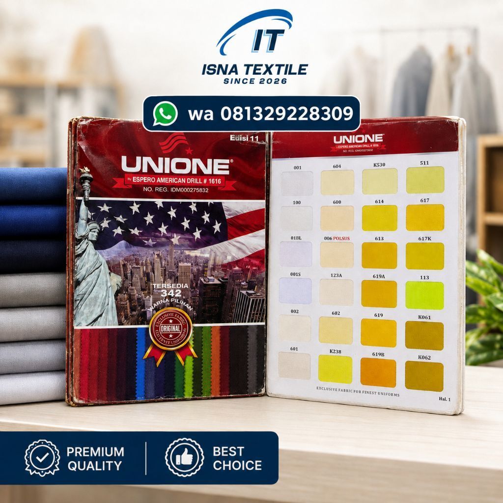 Kain American Unione Drill eceran seragam sekolah, kemeja celana Hal 1