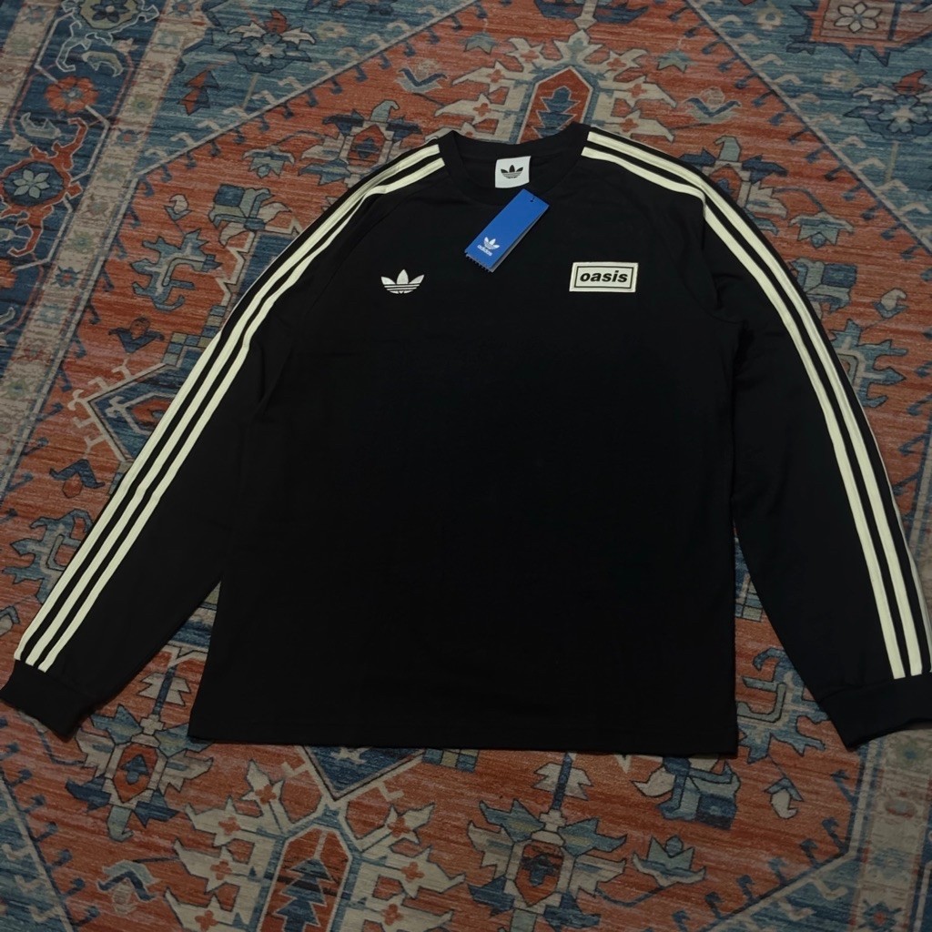 Adidas x Oasis Tour 3-Stripes Longsleeve Tee Black KT3428 BRAND NEW WITH TAG