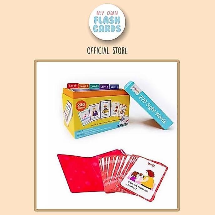 Saalin 220 Sight Words Preschool Educational Flash Cards Reading Kids