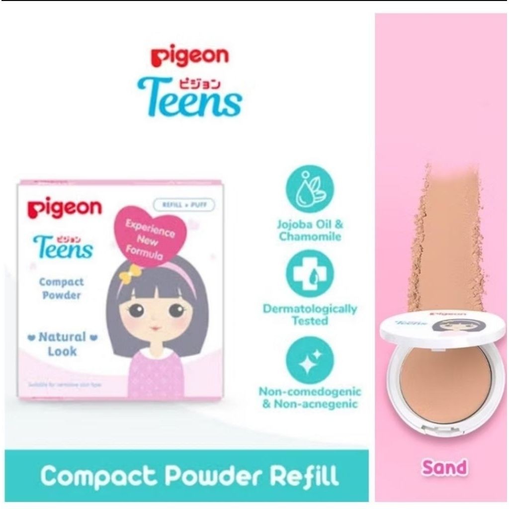Pigeon Teens Compack Powder Refill + Puff - SAND