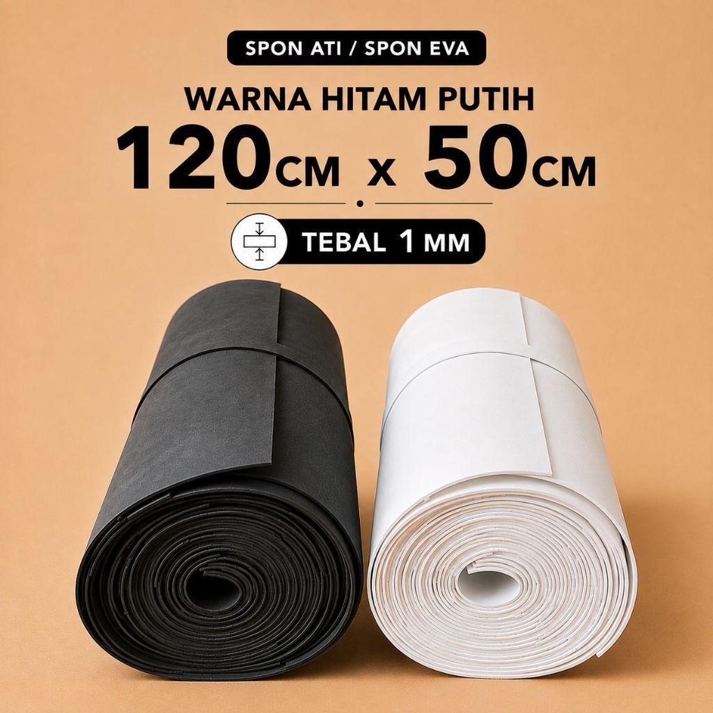 Spon Ati / Spon EVA / Spon Busa Ati Warna Hitam 120cm x 50cm Tebal 1mm
