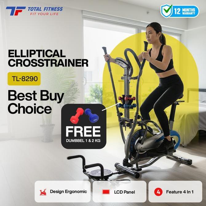 TOTAL FITNESS Alat Fitness Bike Orbitrack Elliptical Crosstrainer TSS