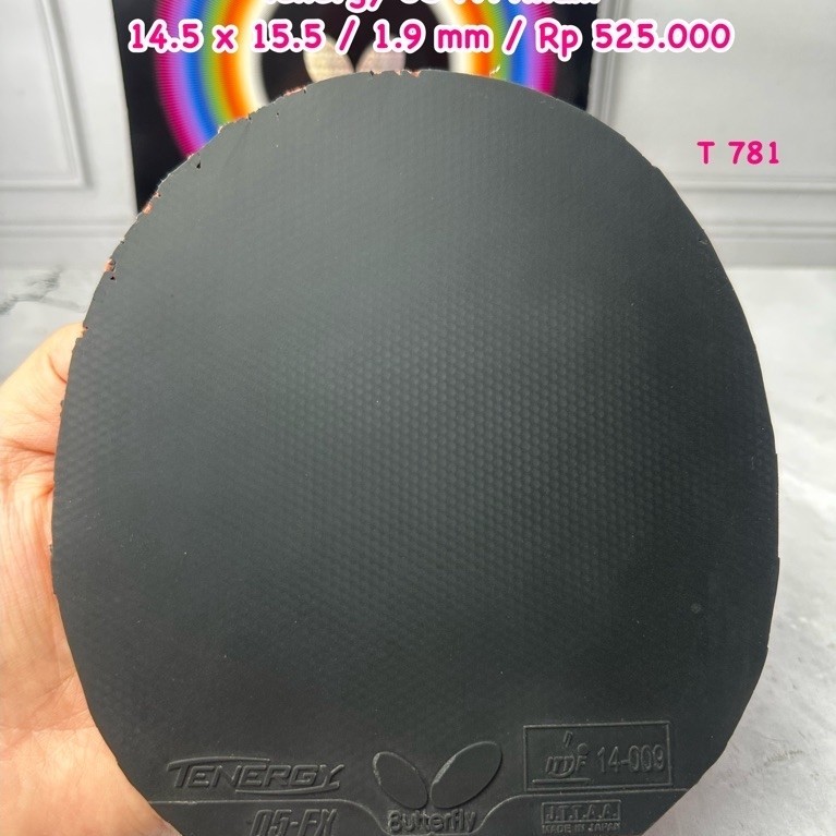 SECOND BET BAT PINGPONG KARET TENIS MEJA TENERGY 05 FX HITAM