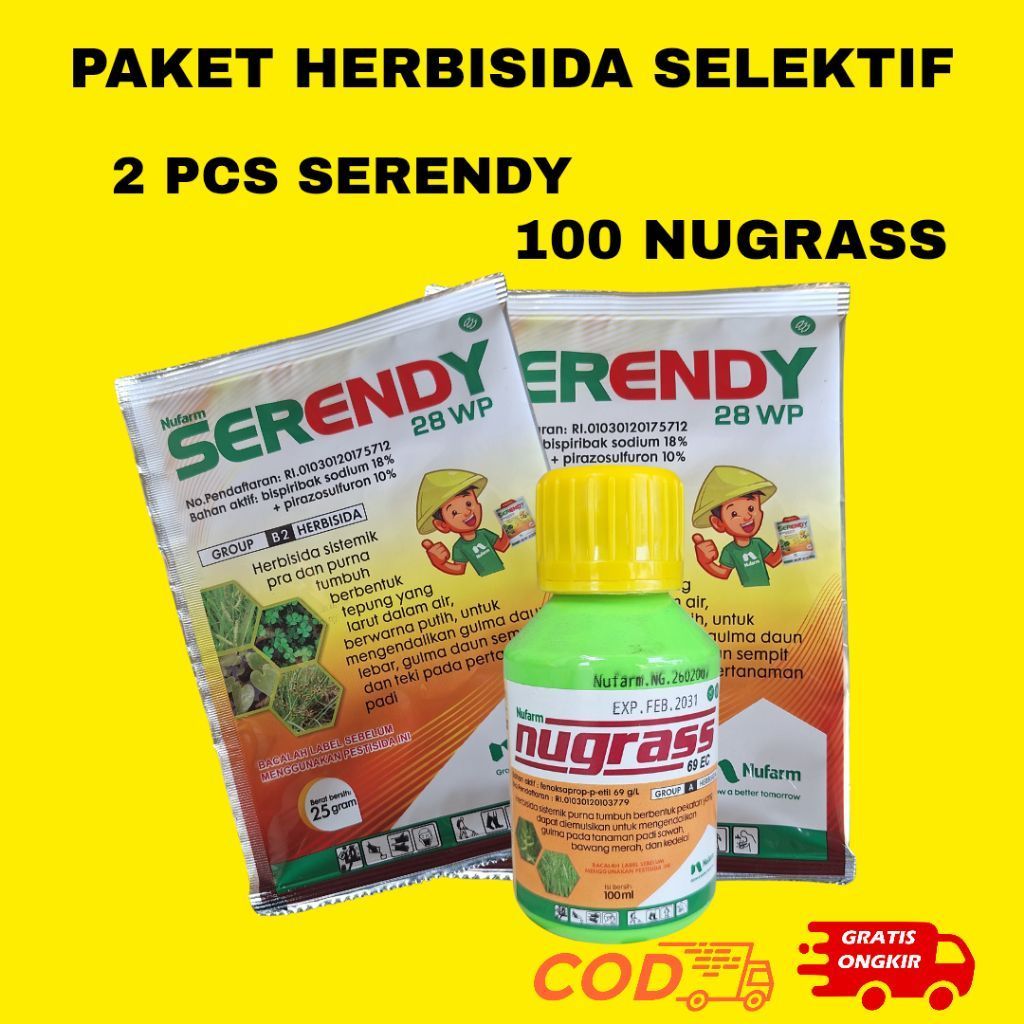 HERBISIDA SELEKTIF PADI Paket Herbisida Selektif Padi Pembasmi Gulma Daun Lebar Sempit dan Teki