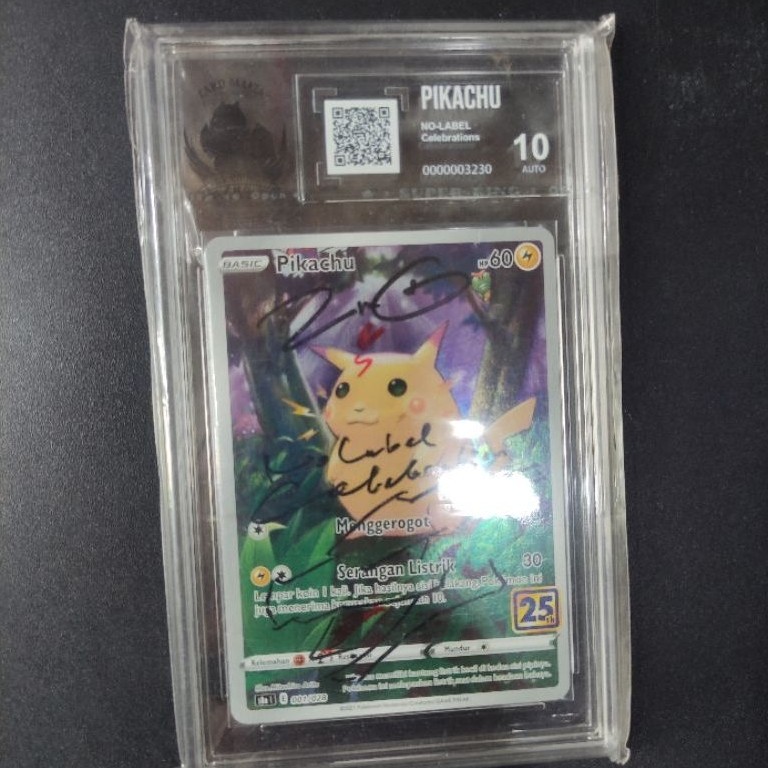 Slab ZMG Pikachu 25th sign zmg grade 10