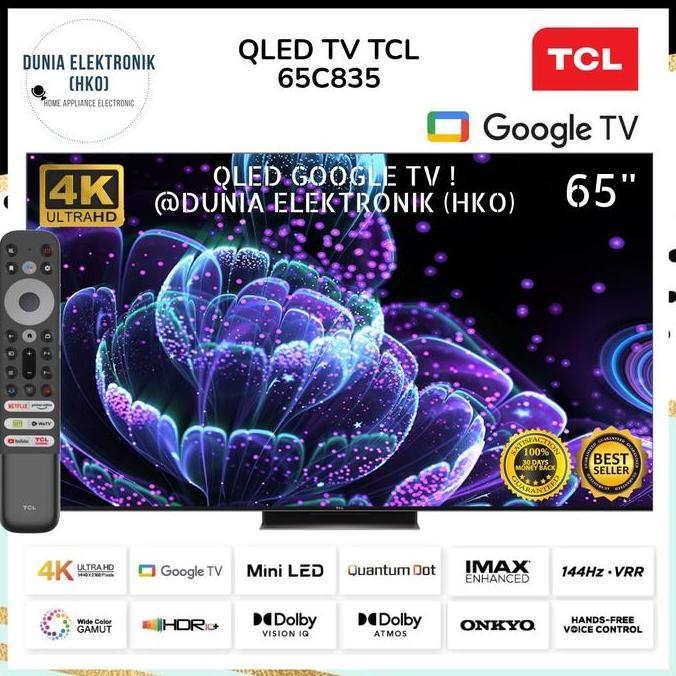 Allthebest- QLED TV TCL 65C835 C835 GOOGLE TV 65 INCH 65" SMART TV 65 INCH 4K UHD