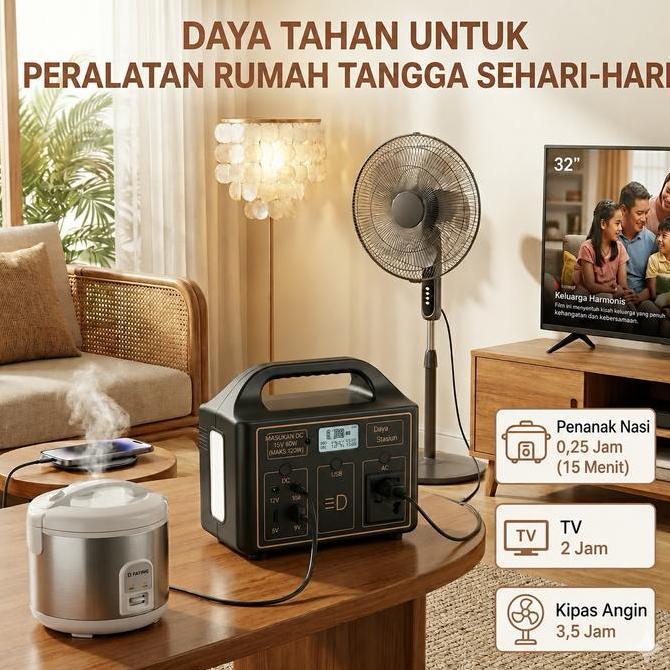 Expose ESP150W pembangkit Power Station: Solusi darurat mati lampu & camping Baterai 76.8Wh, 12.8V, 