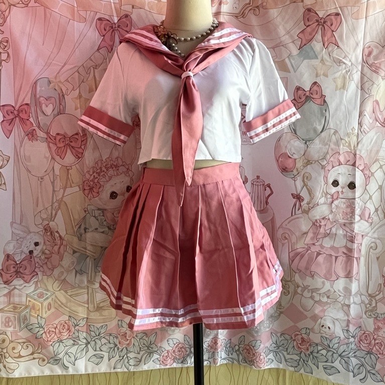 seragam cosplay seifuku sailor dress ala jepang  sailor set atasan dan rok
