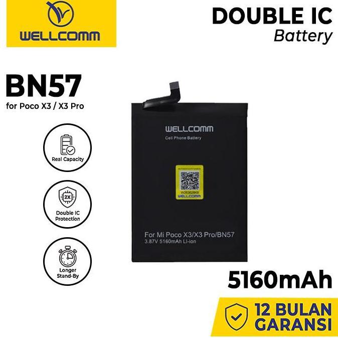 Allthebest- Battery Double Ic Wellcomm Xm Poco X3/Bn57/X3 Pro 5160mAh